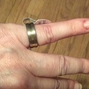 Silver & Gold Band Finger Ring Stainless Steel